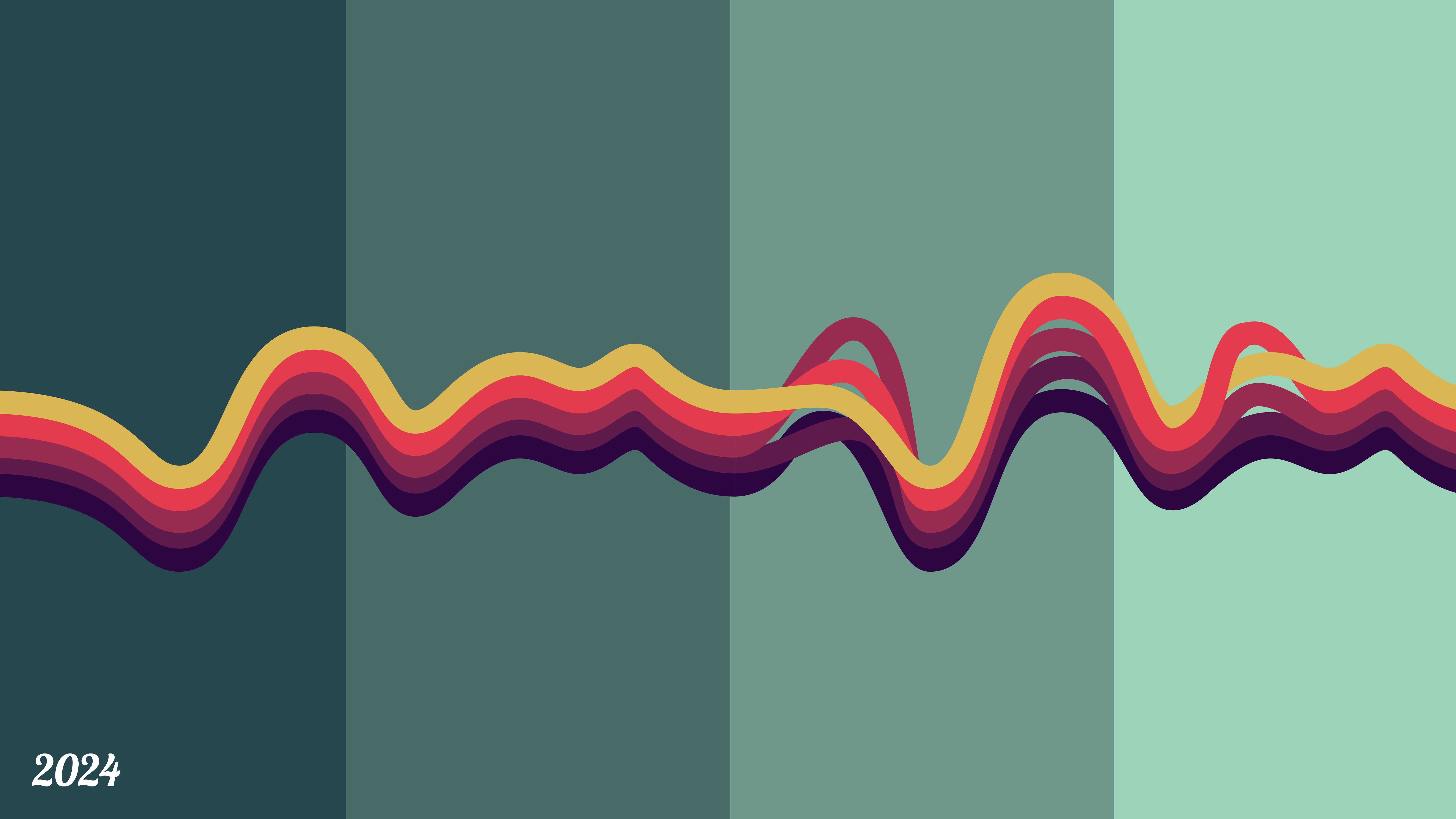 graphic of colorful waves made in Adobe illustrator